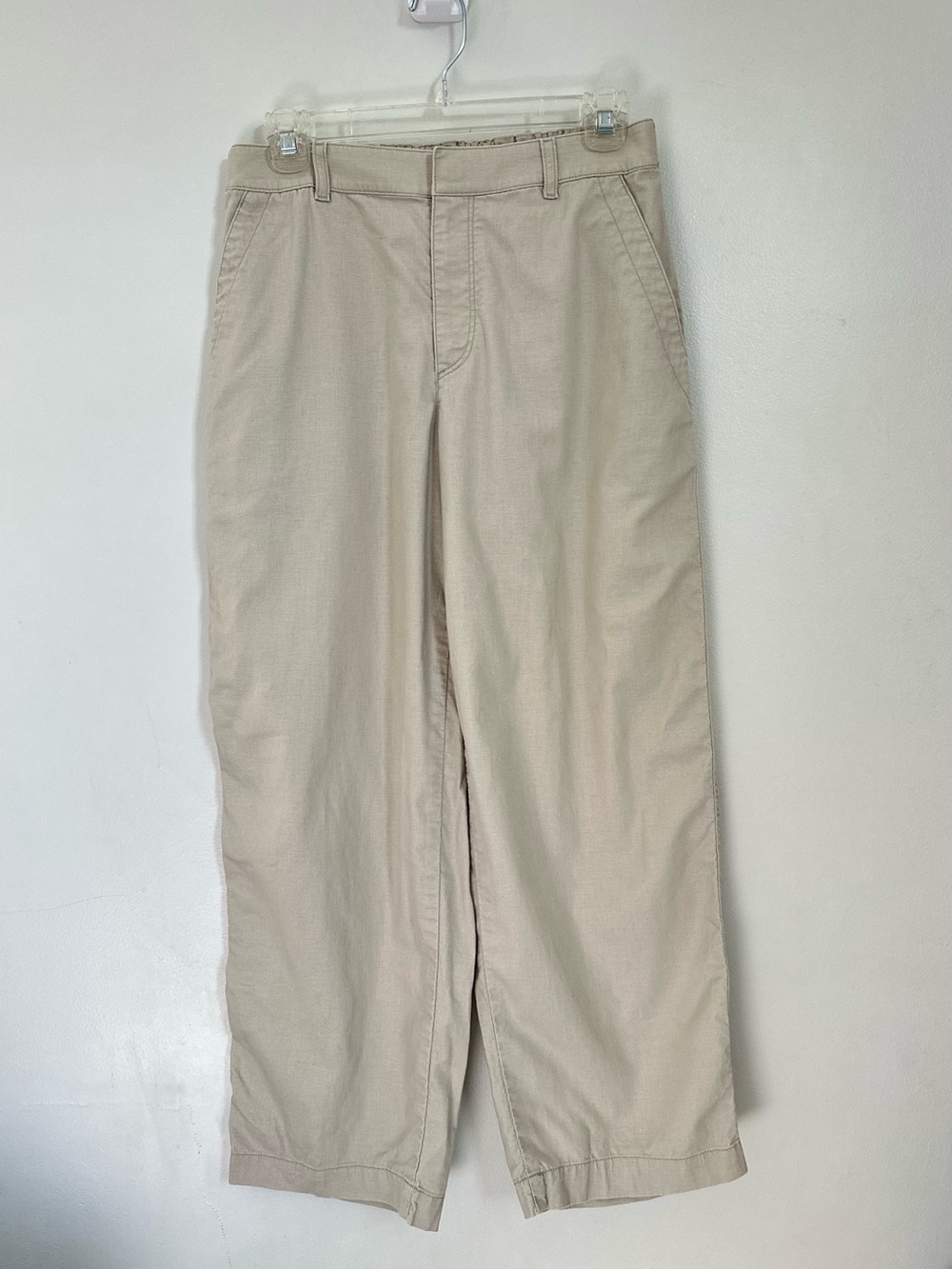 UNIQLO Menโs Linen Cotton Wide Leg Pants Beige Size S